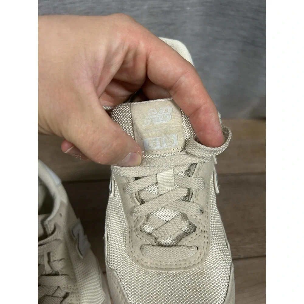 New Balance Kids Size 1 Model 515 Casual Shoes Cream/ Gray With Blue